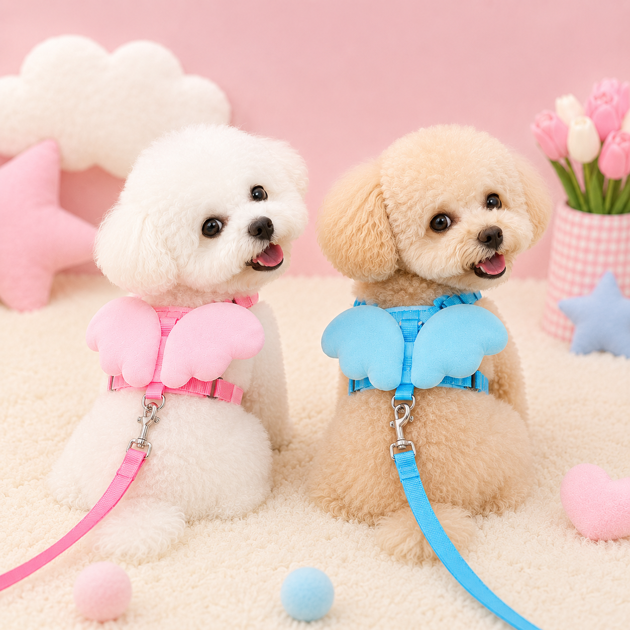 입댕로랑 날개 강아지 하네스 산책 강아지 가슴 줄 소형견 애견 멍템
